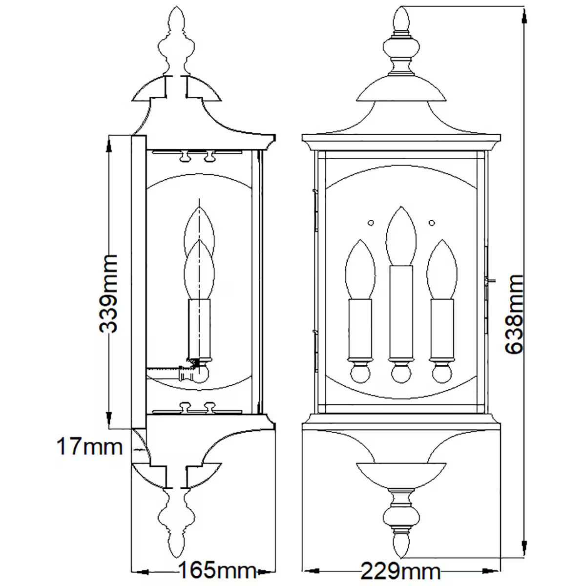 Market Square 3-Light Wall Light