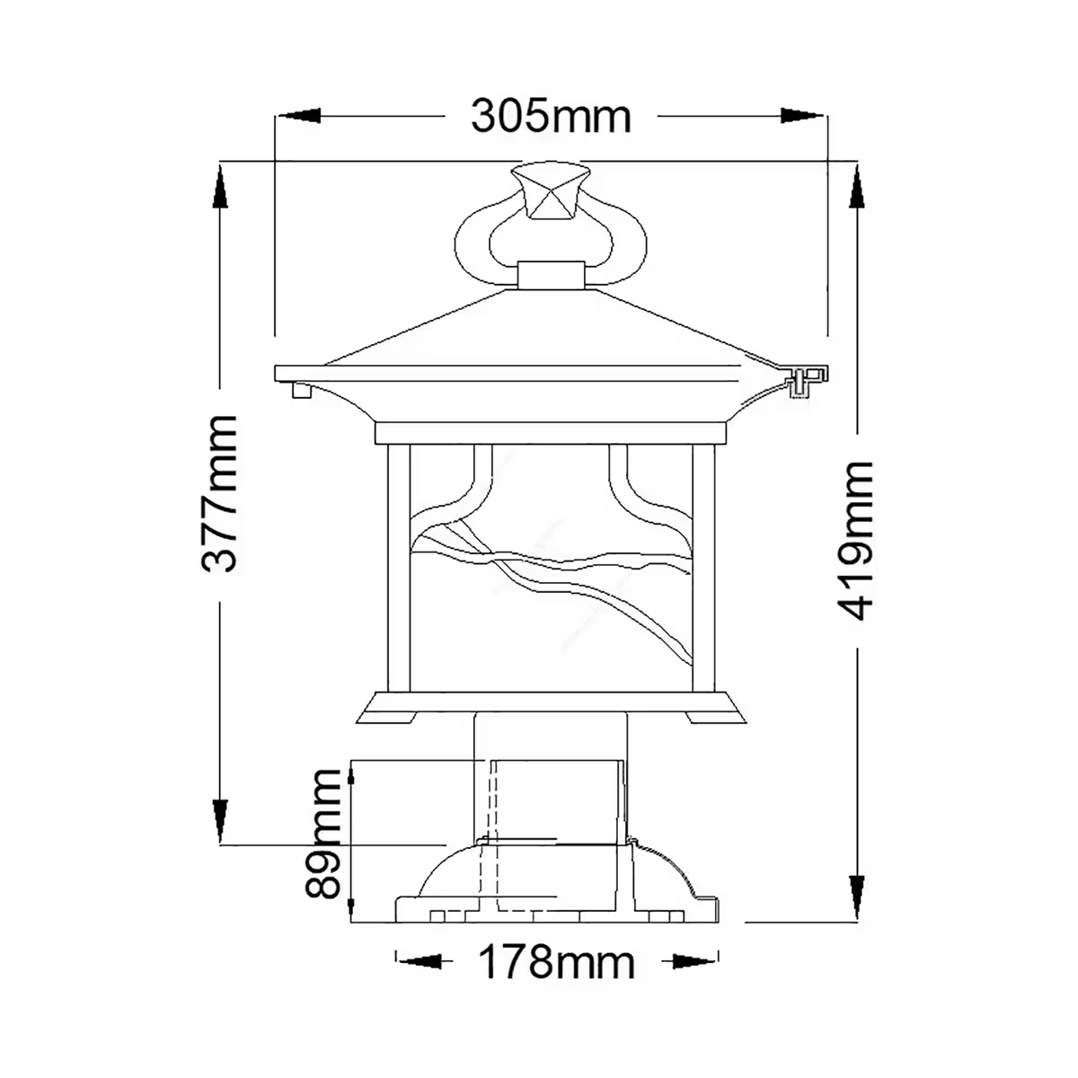 Morris 1-Light Pedestal Lantern