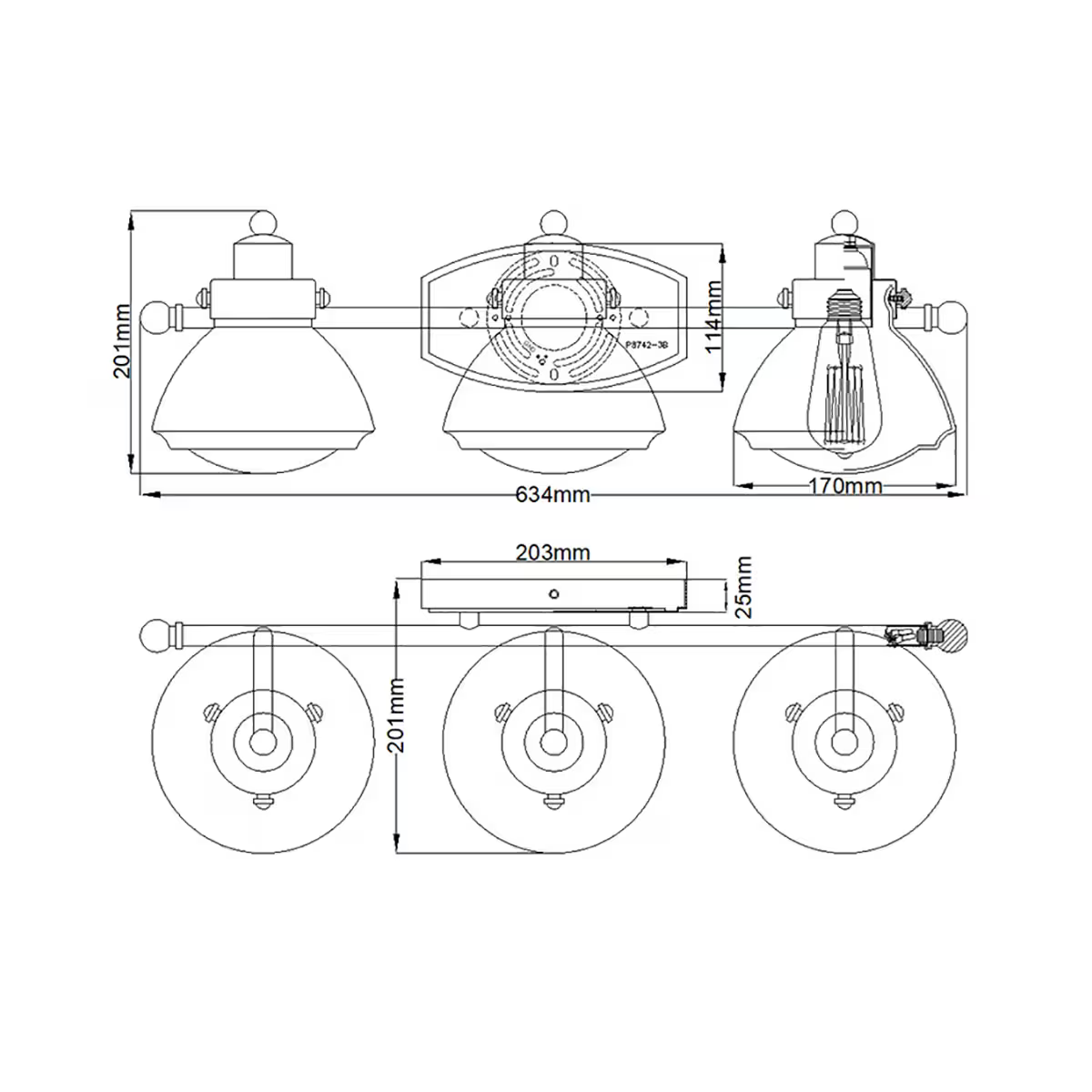 Scholar 3-Light Wall Light