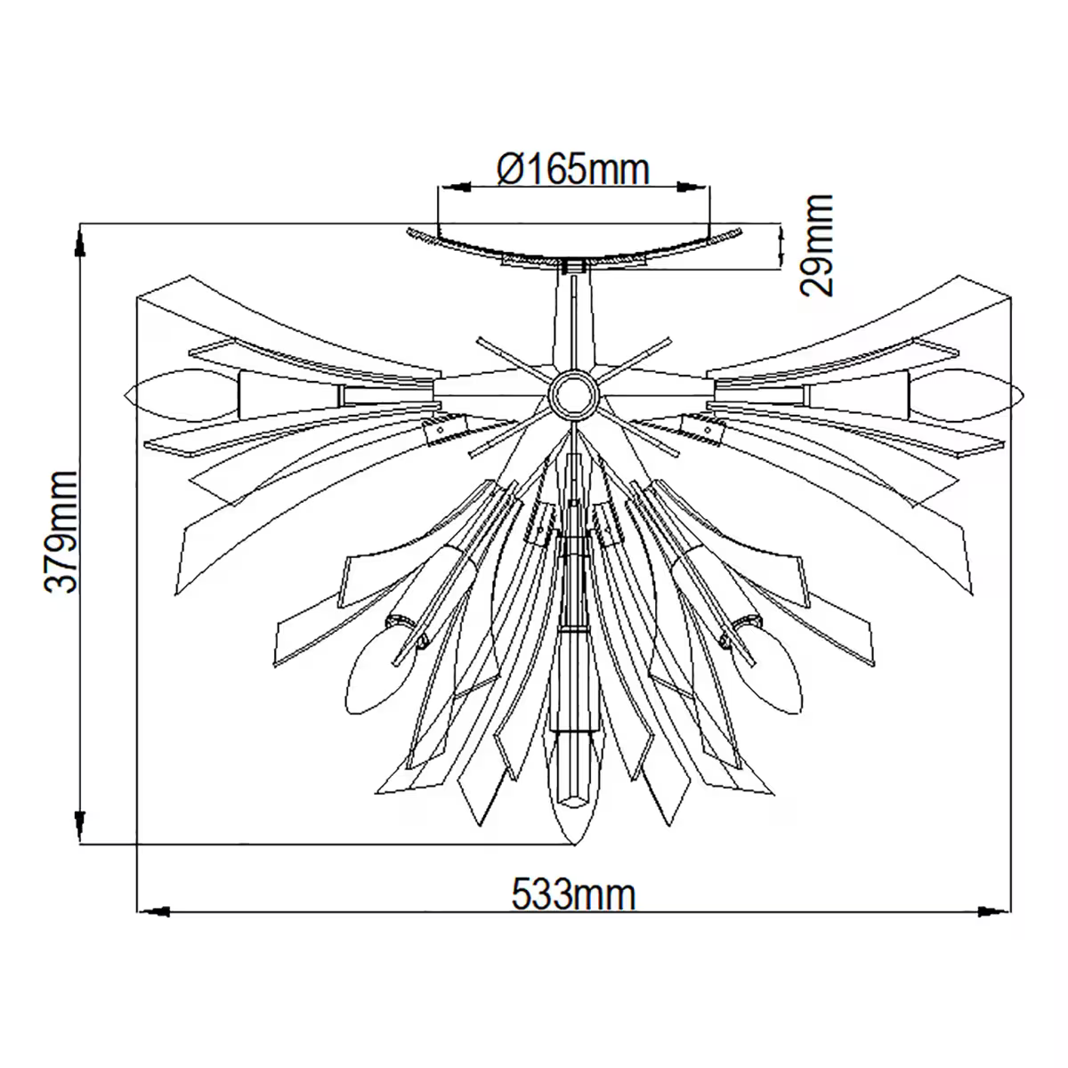Vida 9-Light Semi Flush Light