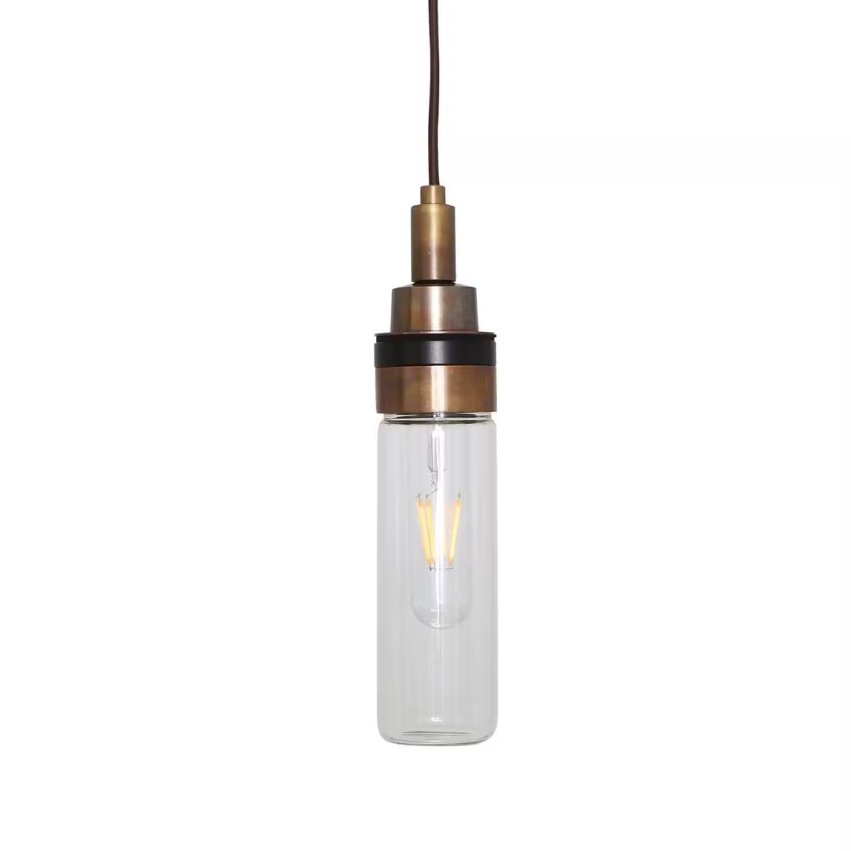 Delta Tube Glass and Brass Bathroom Pendant IP65