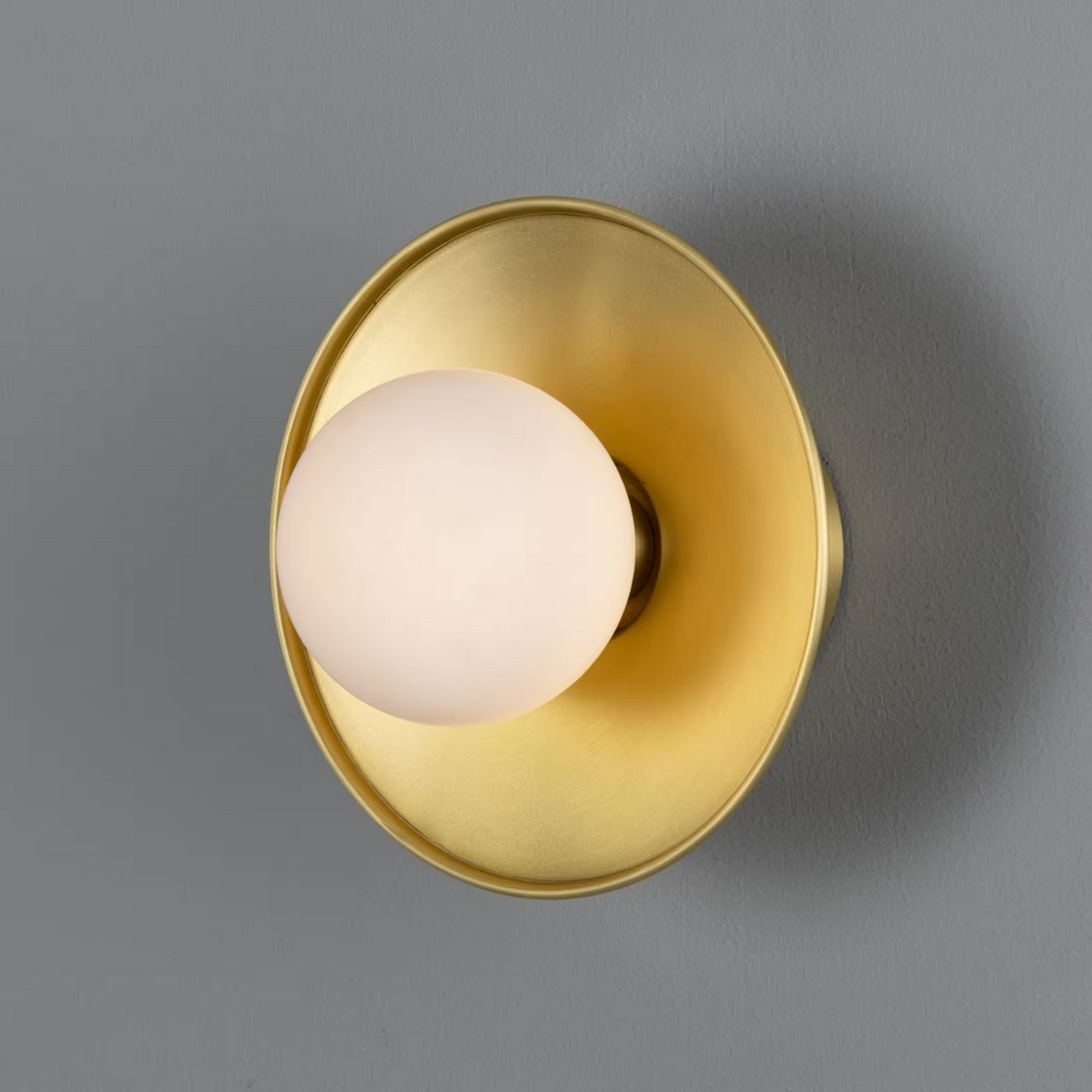 Aosta Brass Disc Bathroom Wall Light