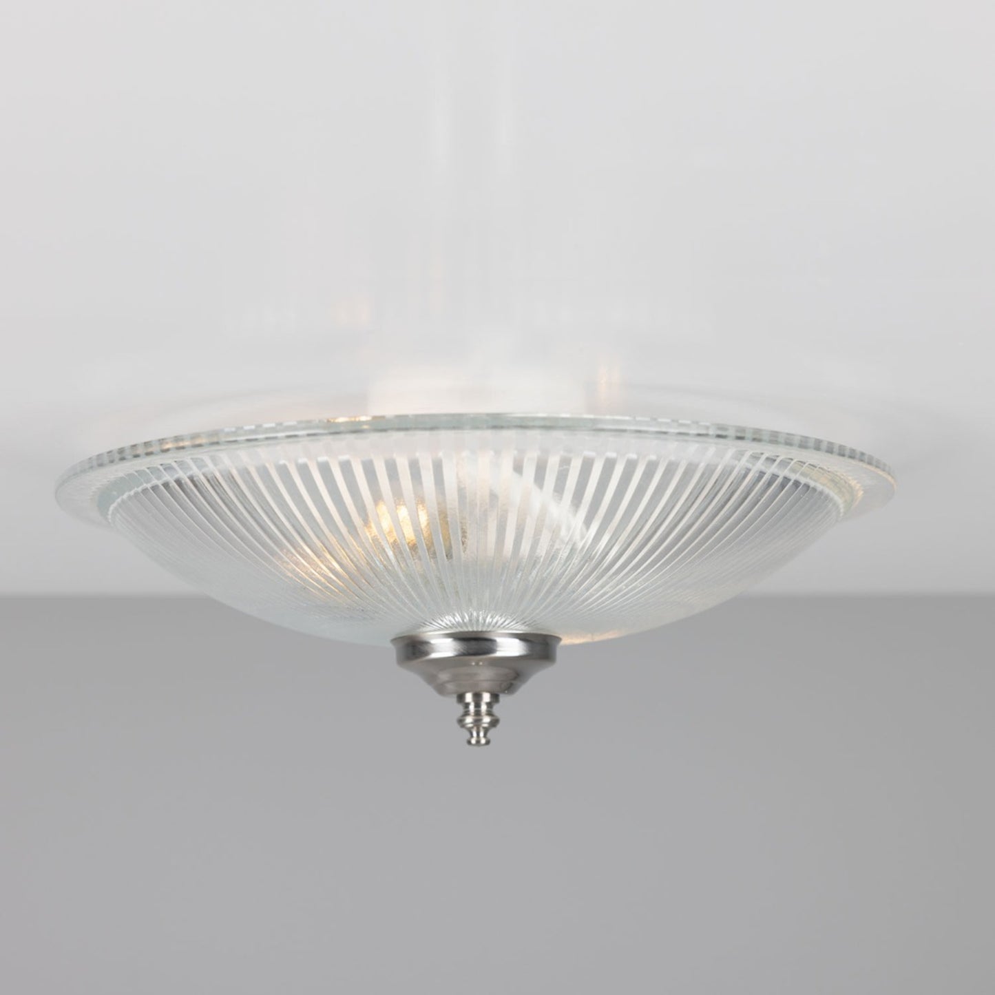 Nicosa Shallow Holophane Flush Ceiling Light