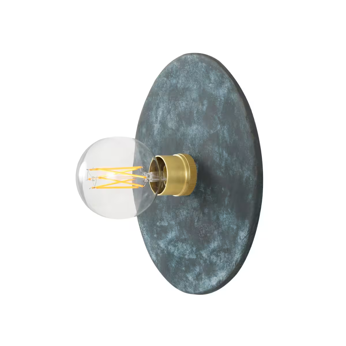 Bog Oak Organic Ceramic Disc Wall Light