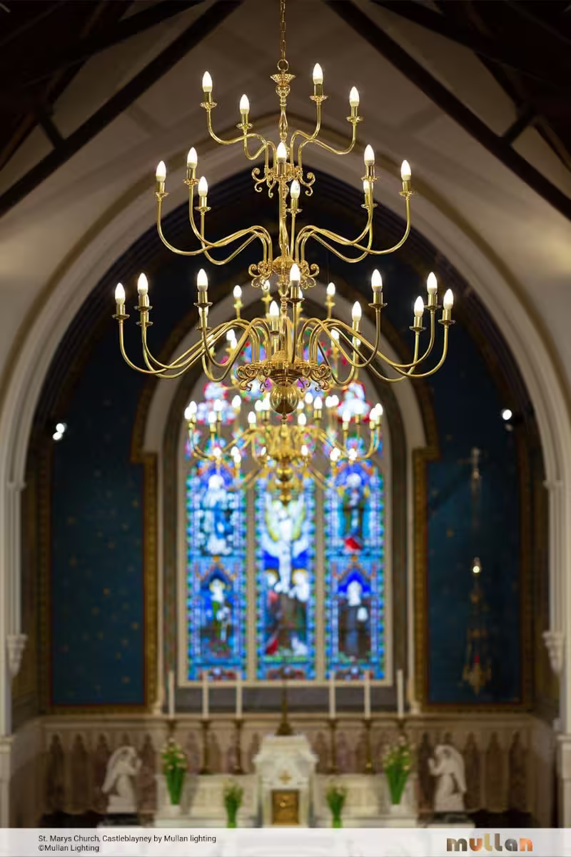 Flemish 32-Light Candle-Style Brass Three-Tier Chandelier