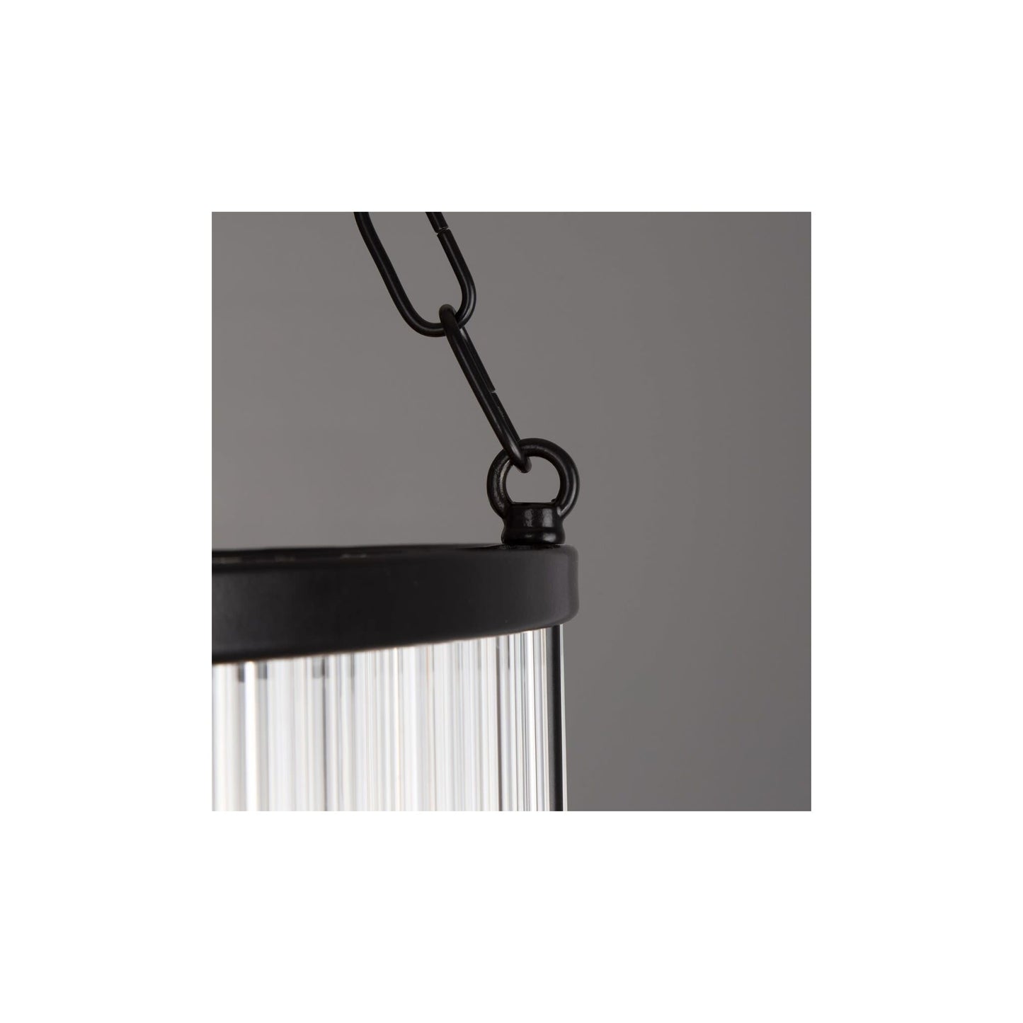 Caledon Two-Tier Pendant in Matt Black with Glass Rods