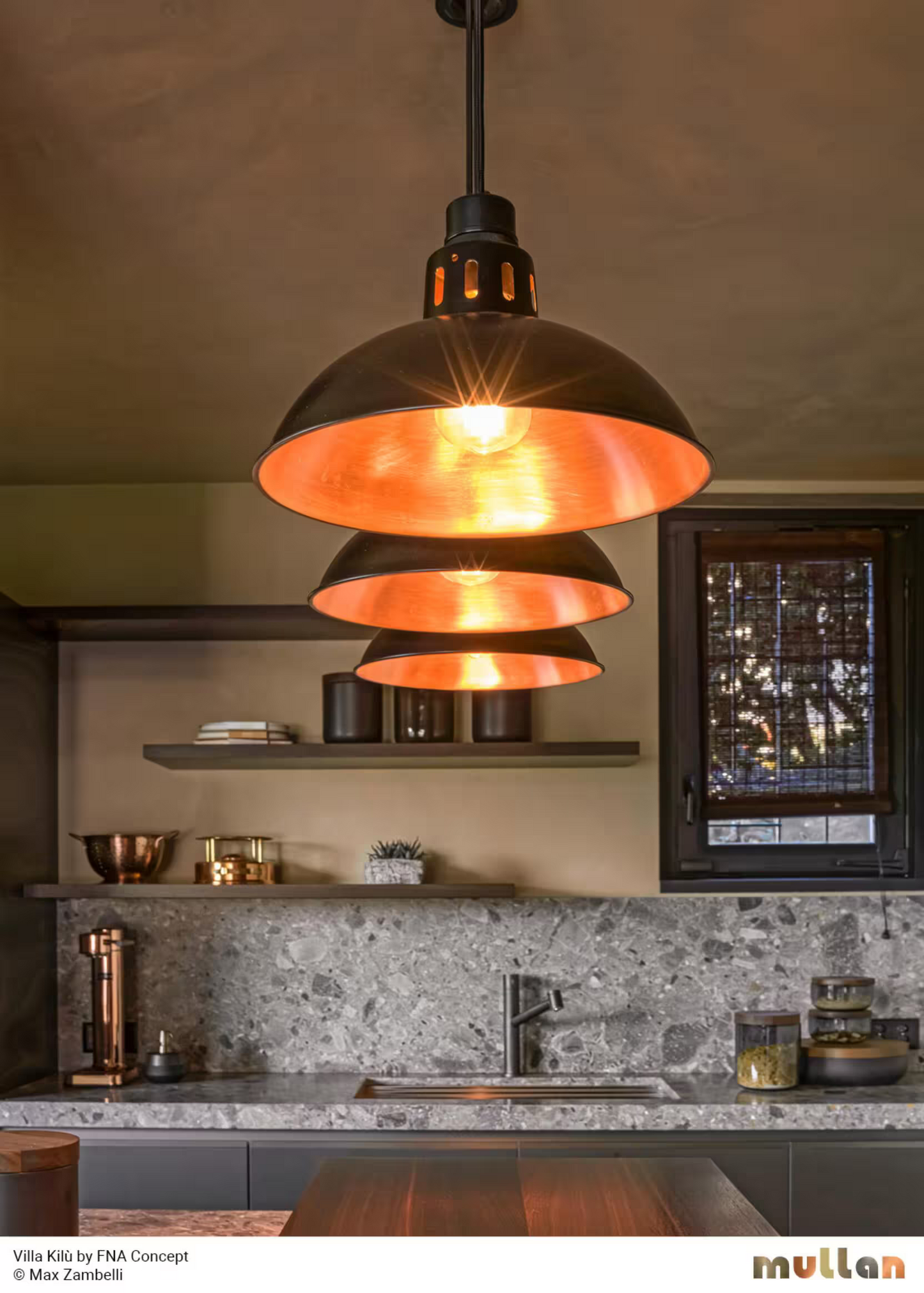 Bessemer Vintage Black and Copper Pendant