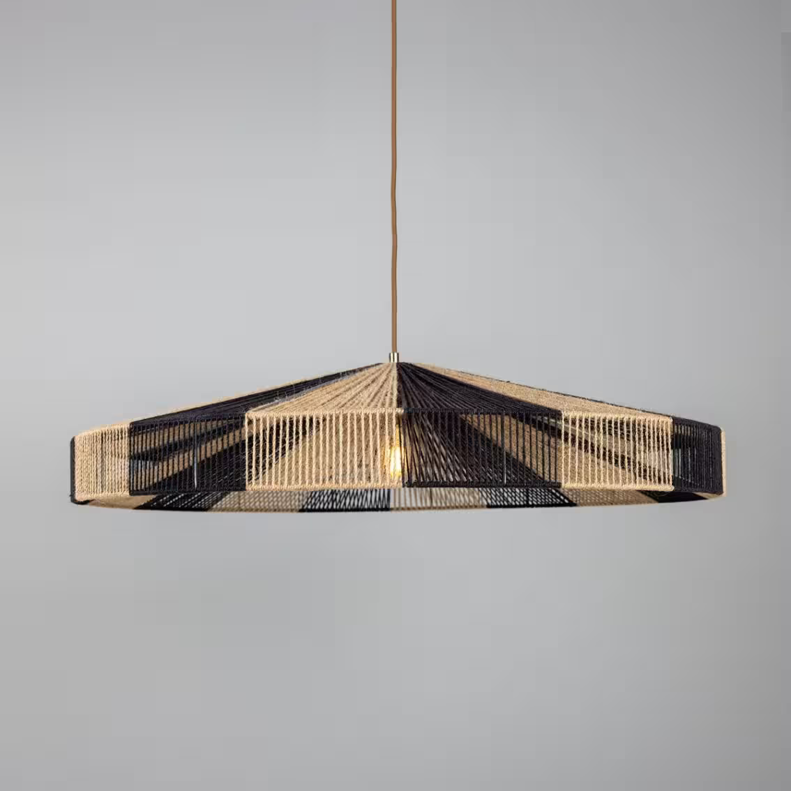 Vernon Raffia Striped Rope Pendant