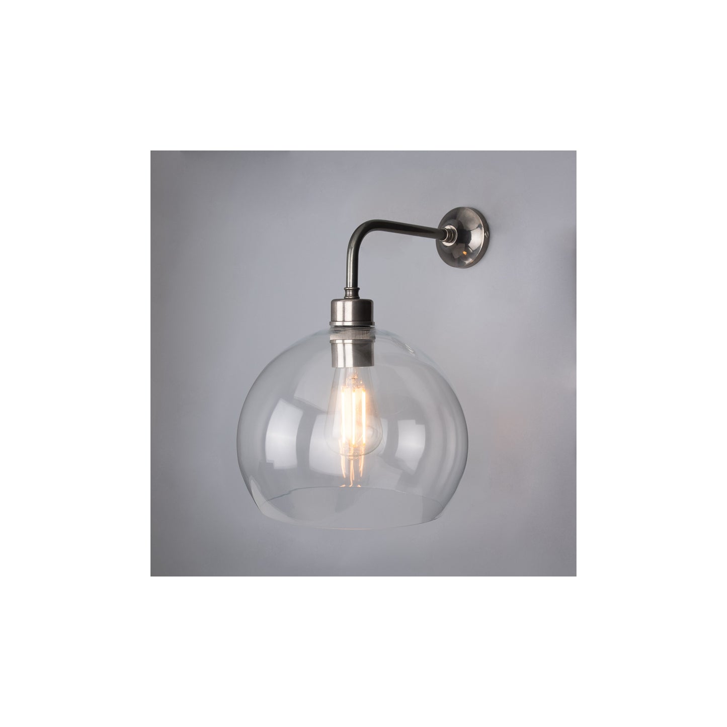 Eden 25cm Clear Open Glass Globe Wall Light