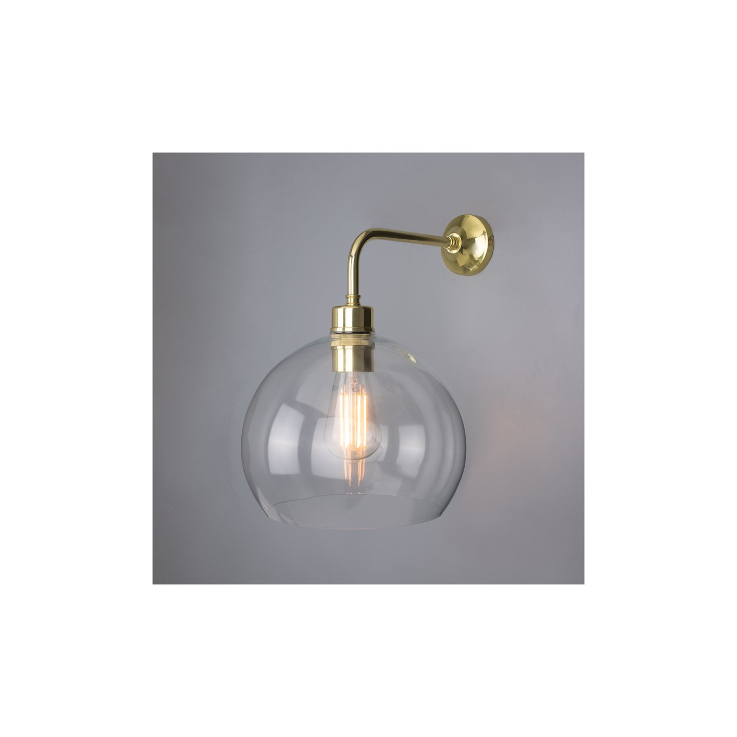 Eden 25cm Clear Open Glass Globe Wall Light