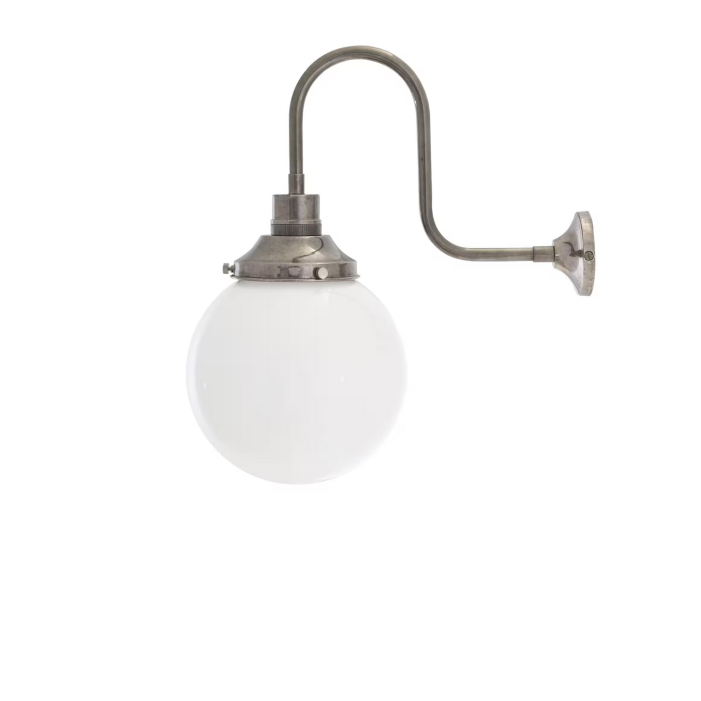 Yerevan Opal Glass Globe Swan Neck Wall Light