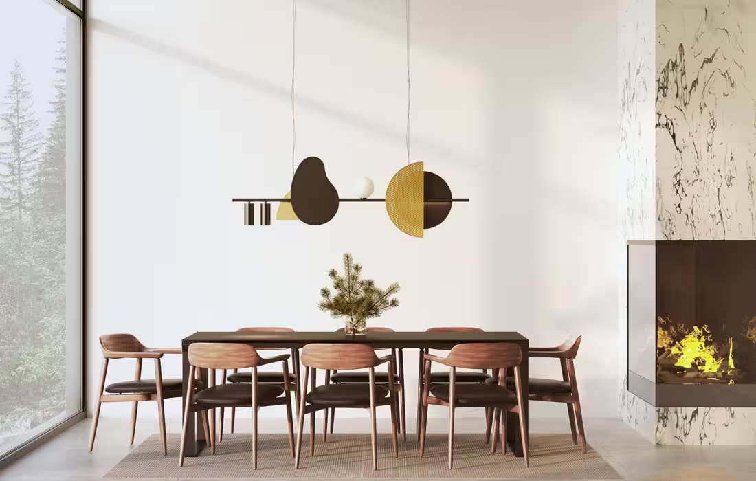 Nacho 1300 LED Pendant in Satin Brass and Satin Satin Graphite