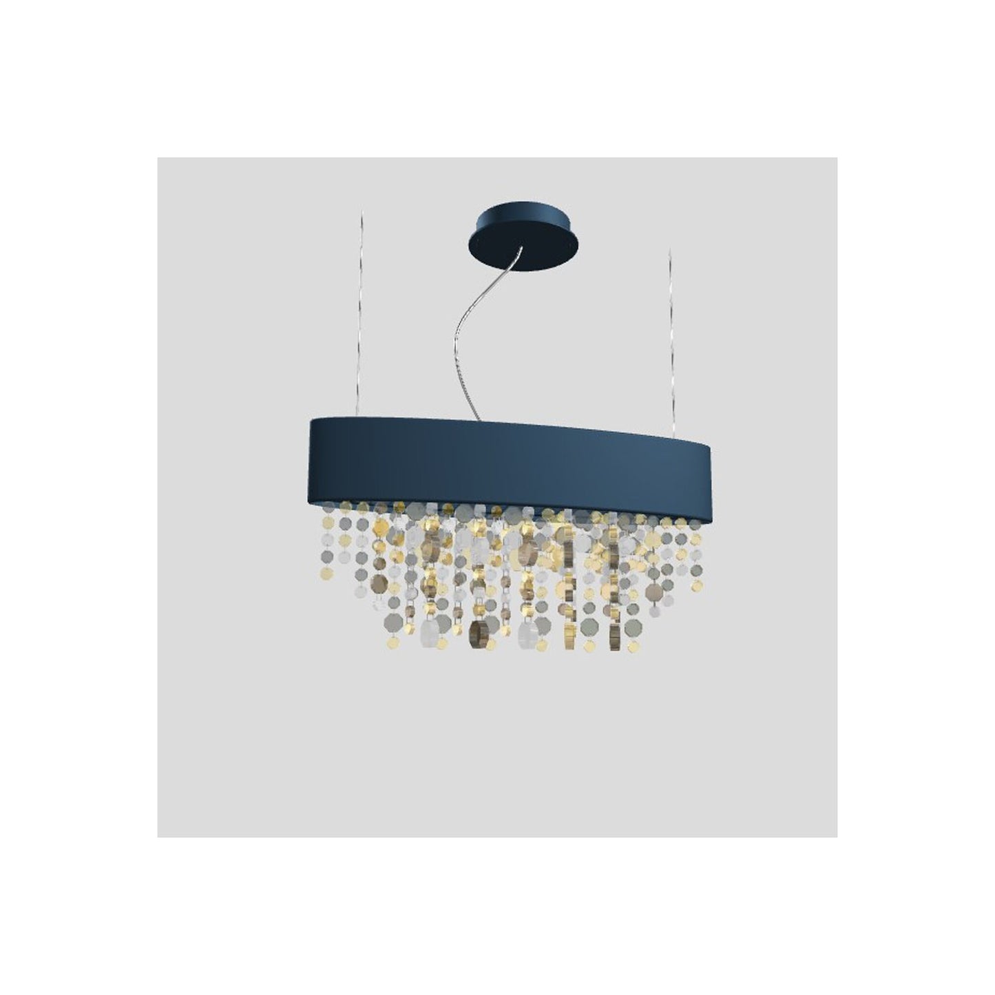Ola S2 OV 50 Oval E27 Pendant with Colored Glass