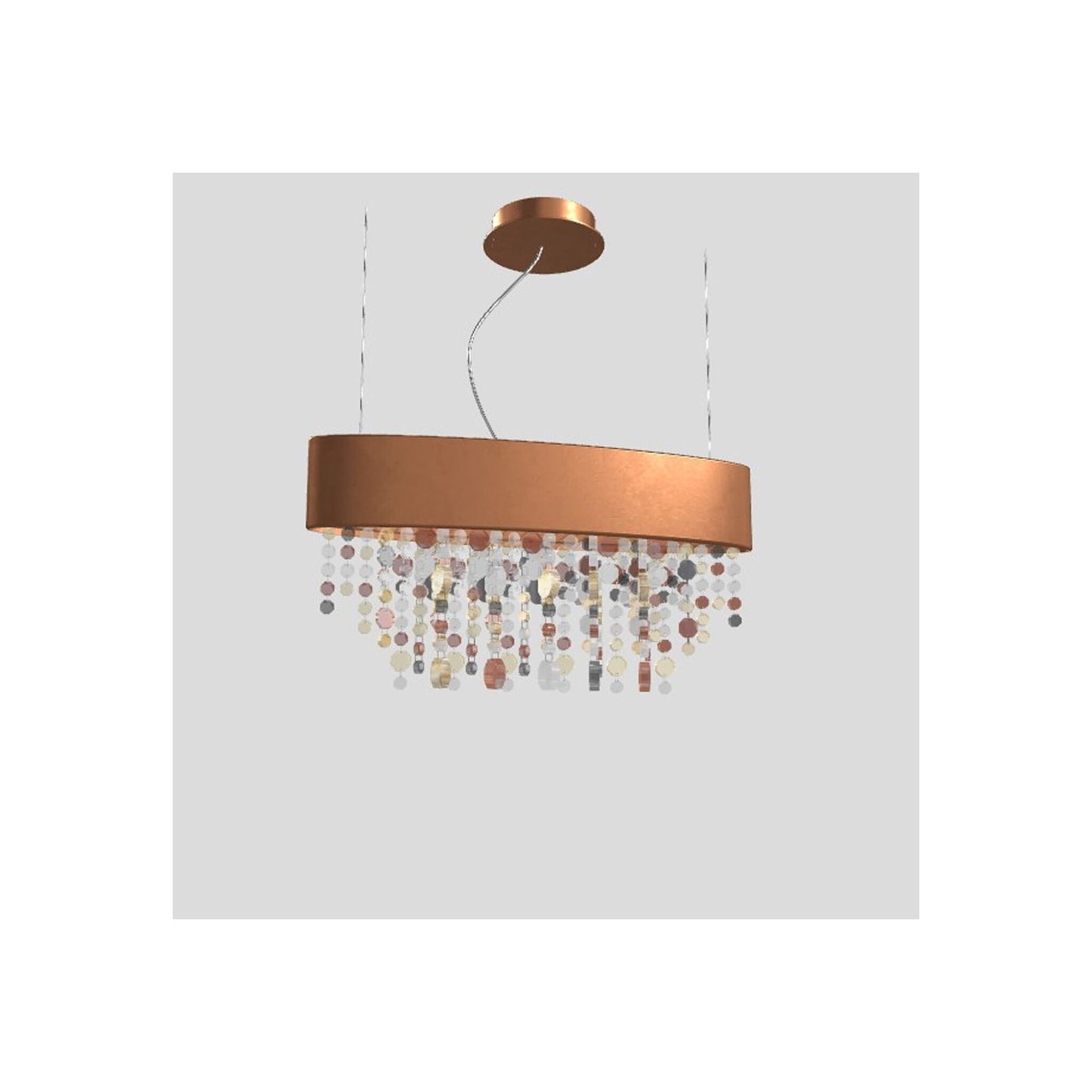 Ola S2 OV 50 Oval E27 Pendant with Colored Glass