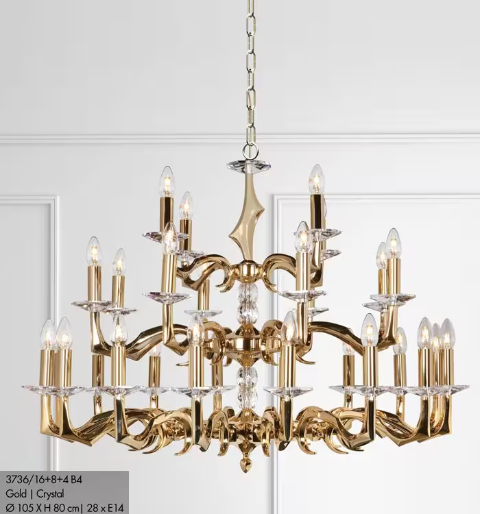 Sculpture Twenty-Eight Light Chandelier