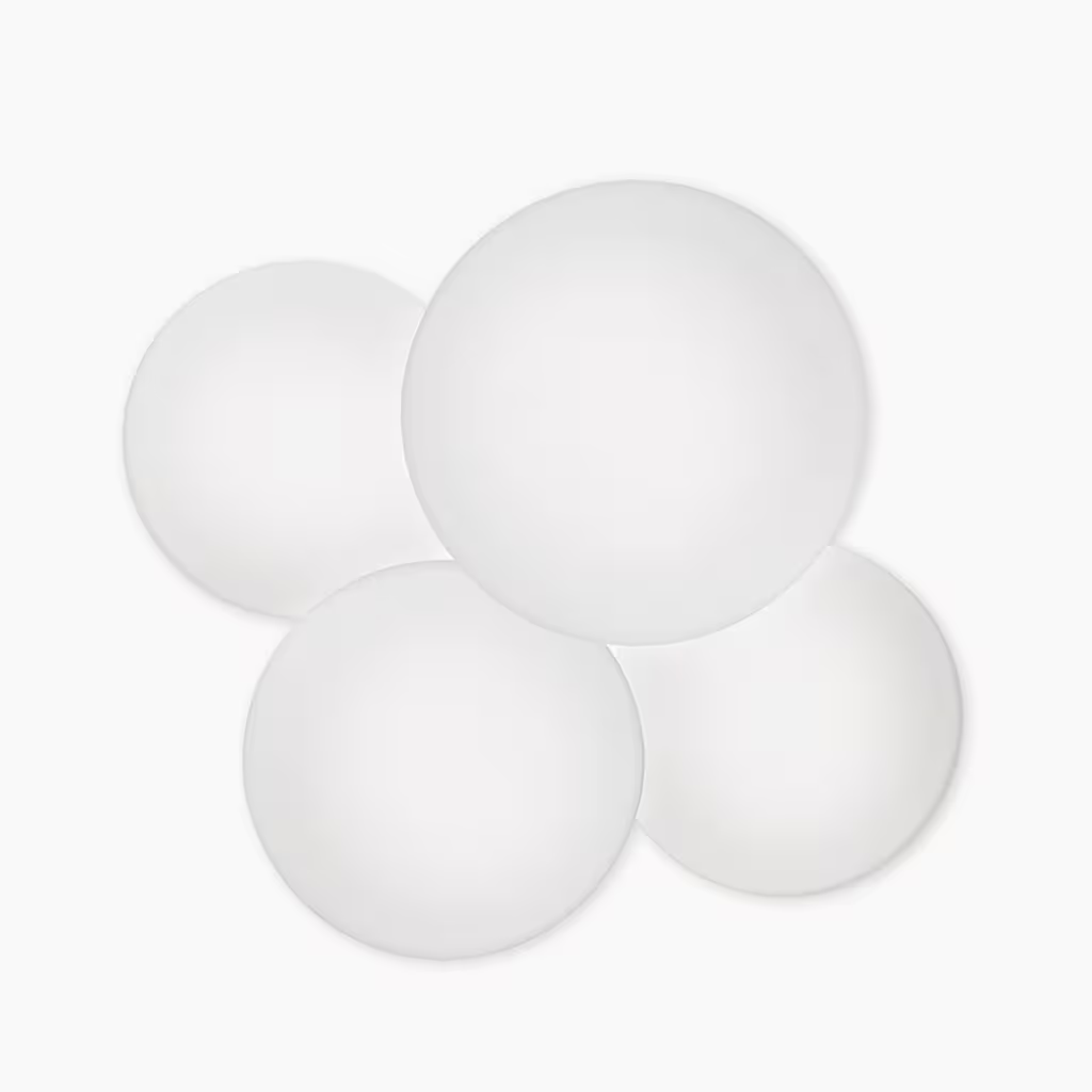 Puck Wall or Ceiling Light with Blown Glass White