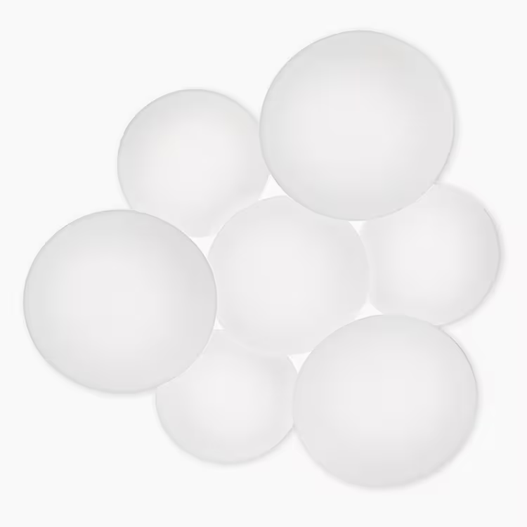 Puck Wall or Ceiling Light with Blown Glass White