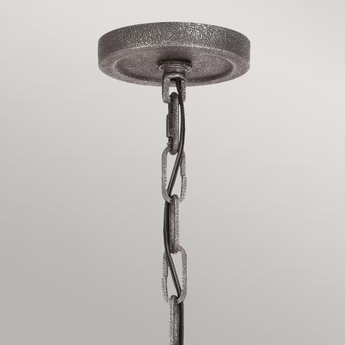 Angelo 6-Light Chandelier in Distressed Weathered Oak & Slate Grey Metal