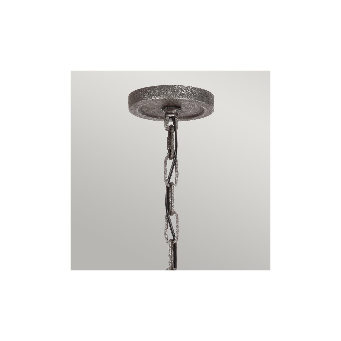 Angelo 9-Light Chandelier in Distressed Weathered Oak & Slate Grey Metal