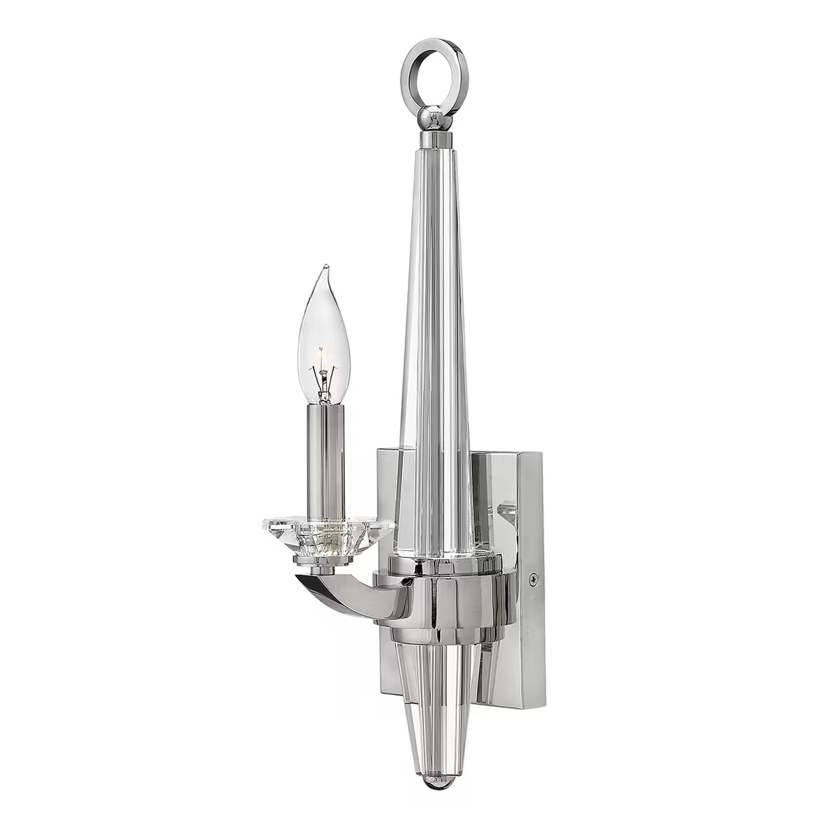 Ascher 1-Light Wall Light in Polished Nickel