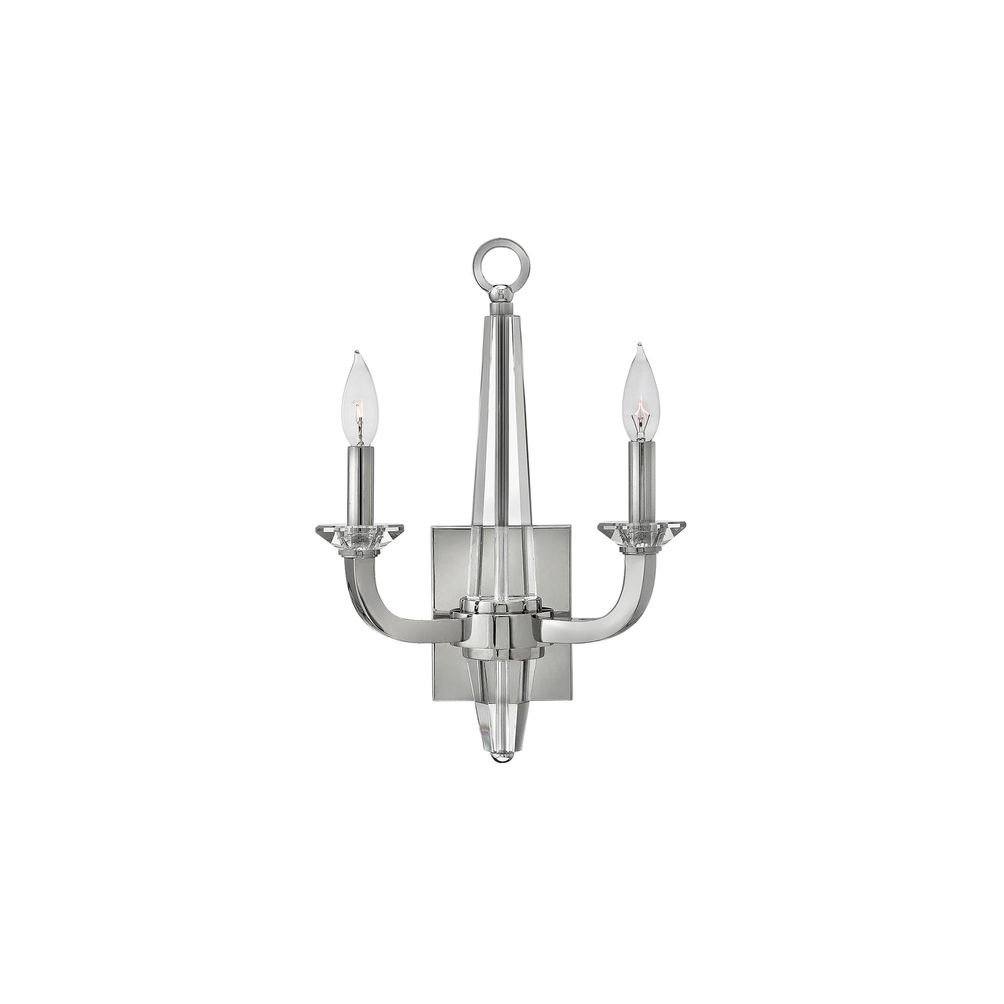 Ascher 2-Light Wall Light in Polished Nickel
