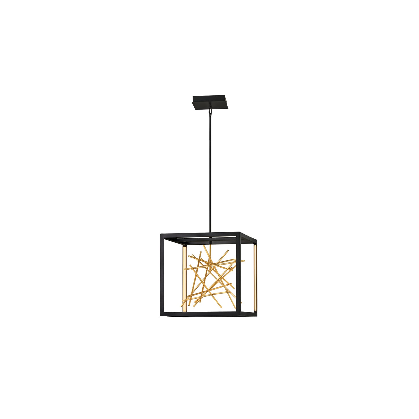 Styx LED Pendant in Black & Gilded Gold