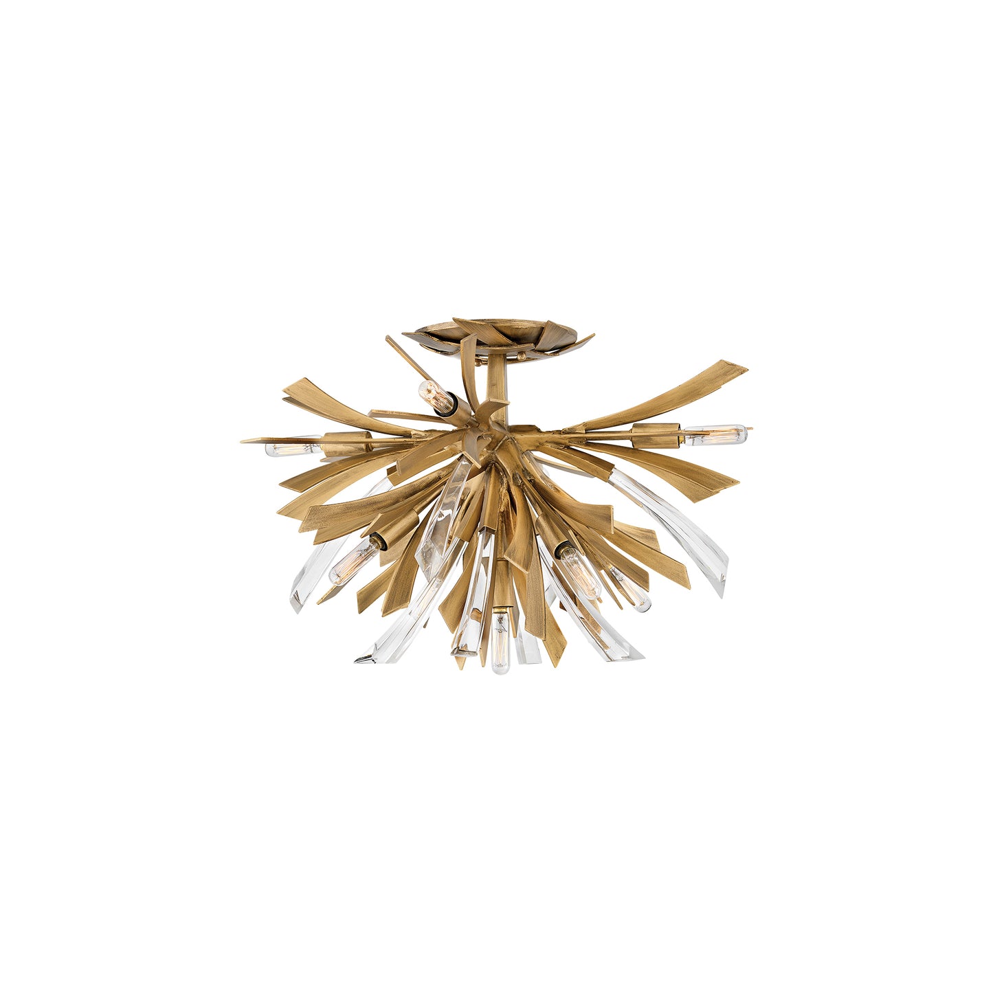 Vida 9-Light Semi Flush Light in Burnished Gold