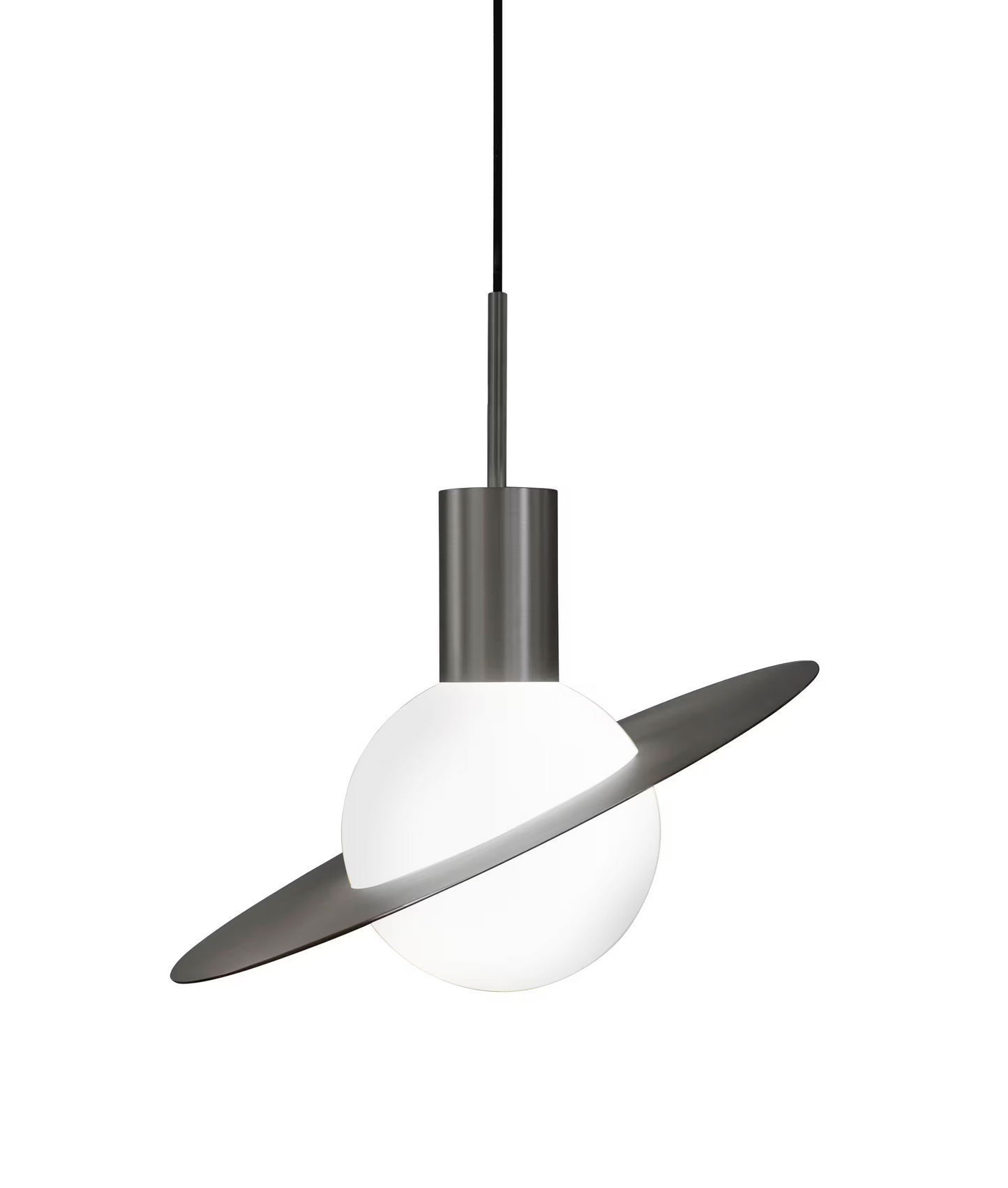 Saturne LED Pendant with Solar System Shaped Rotating Brass Ring