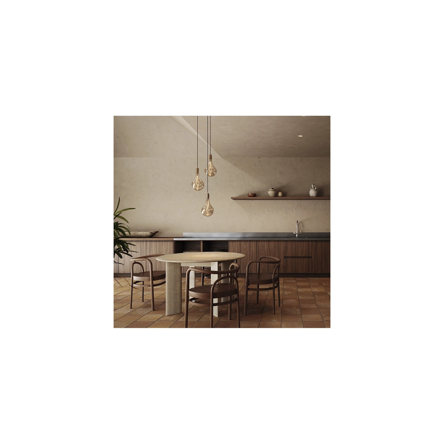 Triple Voronoi II Pendant with White Canopy