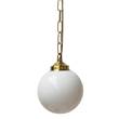 Mullan Lighting Yaounde 1-Light Pendant with Globe Opal Glass in Polished Brass