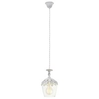 VINTAGE hanging-lamp 1-light E27 white-patina
