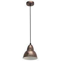 VINTAGE hanging-lamp 1-light E27 copper-antique