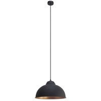 VINTAGE hanging-lamp 1-light E27 black, copper inside