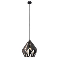 VINTAGE hanging-lamp 1-light E27 black, copper inside