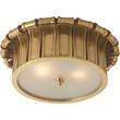 Visual Comfort Vivien Frosted Glass Flush Mount  in Natural Brass