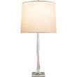 Visual Comfort Petal Table Lamp with Silk Shade in Soft Silver