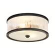 Visual Comfort Randolph Large Round Frosted Glass Flush Mount in Bronze