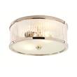 Visual Comfort Randolph Large Round Frosted Glass Flush Mount in Polished Nickel