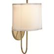 Visual Comfort Scallop Decorative Wall Sconce with Silk Shade in Soft Brass
