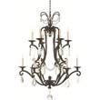 Visual Comfort Orvieto Large Chandelier with Seeded Glass in Aged iron