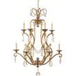 Visual Comfort Orvieto Large Chandelier with Seeded Glass in Gilded iron
