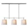 Visual Comfort Bryant Small Billiard Pendant with Natural Paper Shades in Polished Nickel