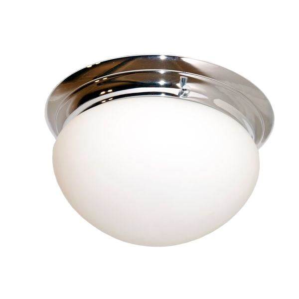 Mullan Lighting Clyde Small Semi Flush Ceiling Fitting with Opal Glass Shade