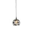 EBB & FLOW Rowan 15cm Small Mouth Blown Lead Glass LED Pendant with Metallic Dots in Platinum/Grey