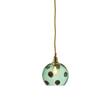 EBB & FLOW Rowan 15cm Small Mouth Blown Lead Glass LED Pendant with Metallic Dots in Green/Green