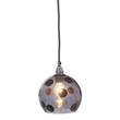 EBB & FLOW Rowan 15cm Small Mouth Blown Lead Glass LED Pendant with Metallic Dots in Blue/Blue