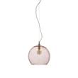EBB & FLOW Rowan 39cm Extra-Large LED Pendant Brass Metal Fitting with Mouth Blown Glass in Bright Coral