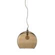 EBB & FLOW Rowan 39cm Extra-Large LED Pendant Brass Metal Fitting with Mouth Blown Glass in Golden Smoke