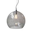 EBB & FLOW Rowan 39cm Extra-Large Mouth Blown Glass LED Pendant with Silver Metal Fitting in Smokey Grey