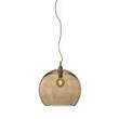 EBB & FLOW Rowan 39cm Extra-Large LED Pendant Brass Metal Fitting with Mouth Blown Glass in Chestnut Brown